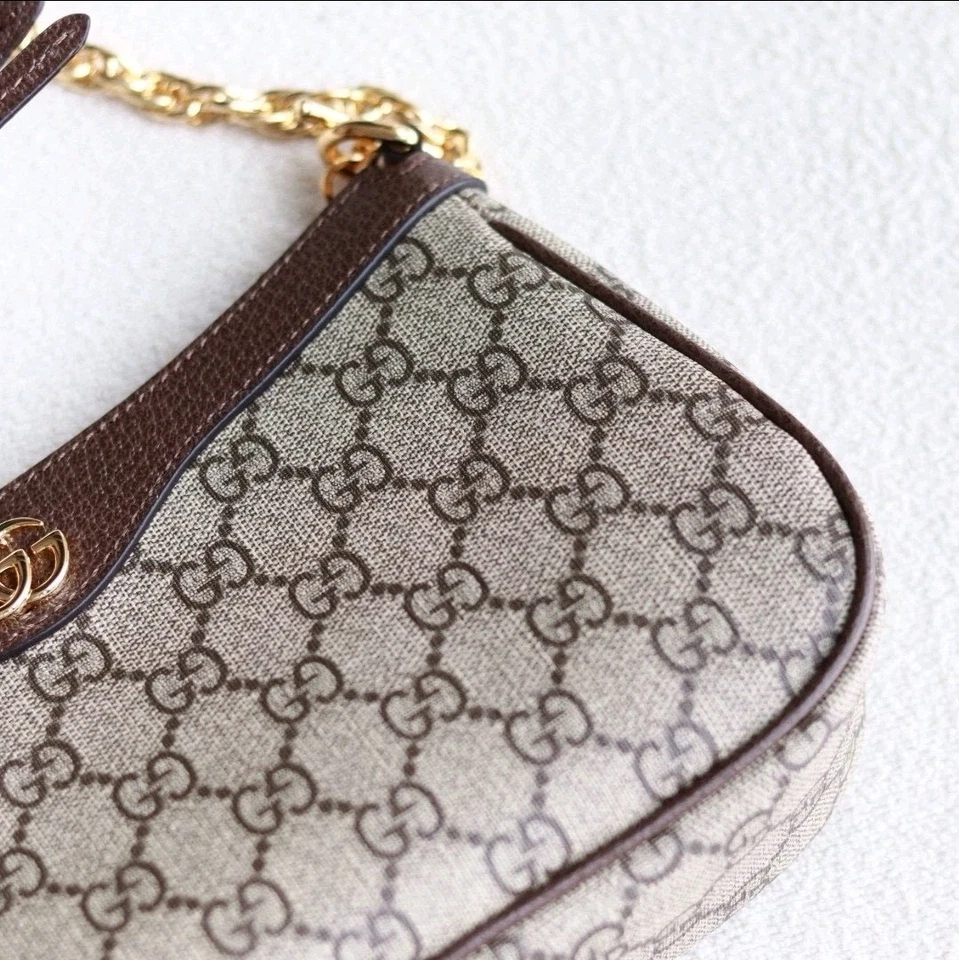 Bolso Bandolera Gucci GG Ophidia Marrón y Beige Foto 4 de 4