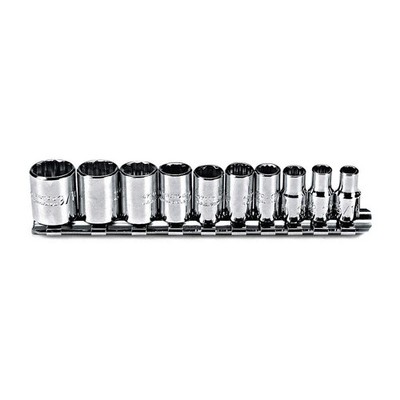 PROTO J47104 Socket Set,Range 3/16 in to 9/16 in,12Pt 5C863