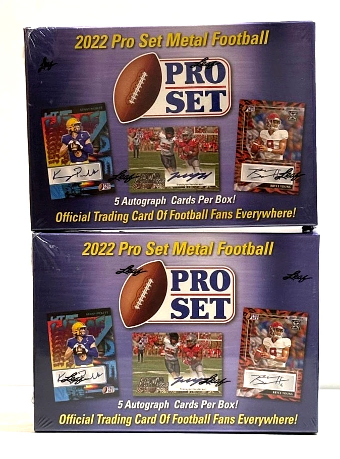 2022 Pro Set Metal Football 5 Autos Factory Sealed Hobby Box Lot of 2 - Image 4 of 4