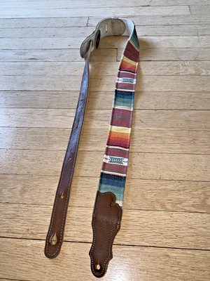 Franklin ? Strap Leather Guitar Strap Southwestern Woven Pattern Suede Back