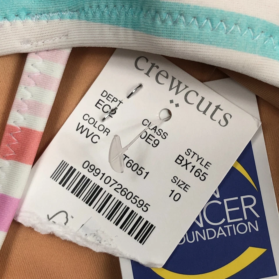 J.CREW CREWCUTS NEW Girls' Striped Bow Bikini Top ONLY Reg. 10 BX165 - Image 4 of 4