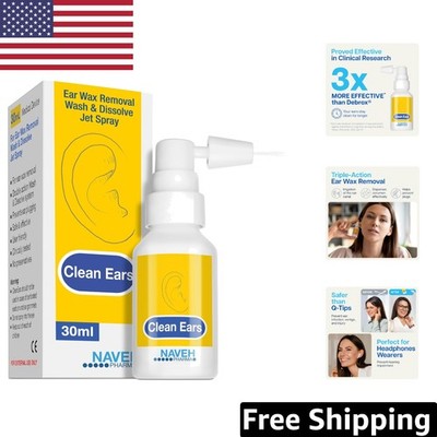 CleanEars Fast-Acting Ear Wax Spray - Natural & Non-Irritating Formula - 1 Fl Oz