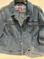 Joules Women  Elsa Denim Jacket Size 12 With Bee Embroidered On Sleeve
