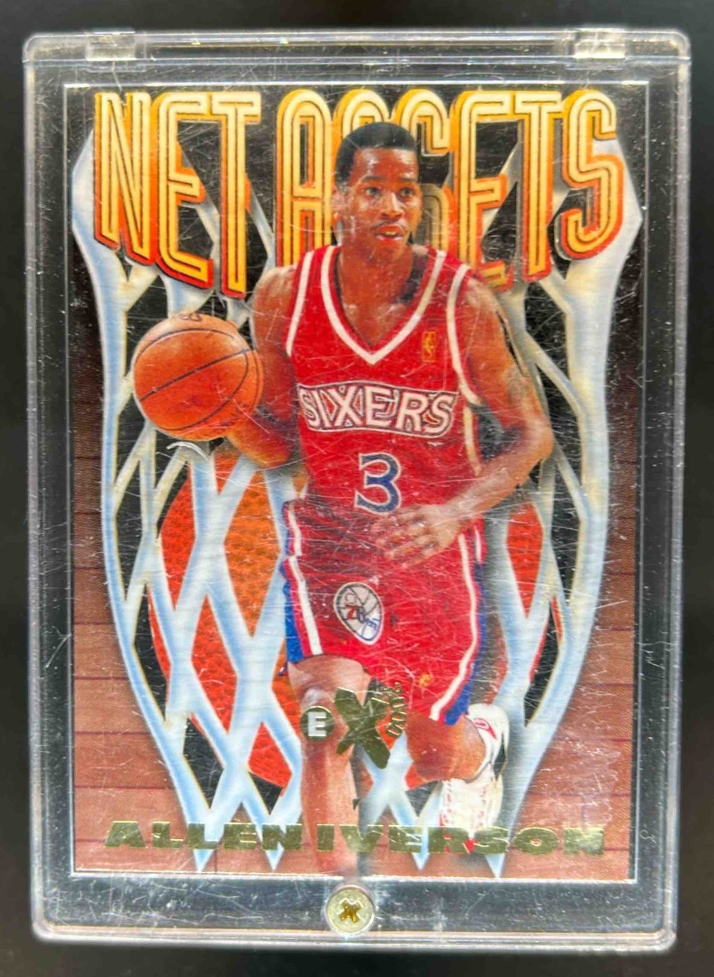 1996 Skybox EX-2000 Allen Iverson Net Assets Rookie RC #7 76ers