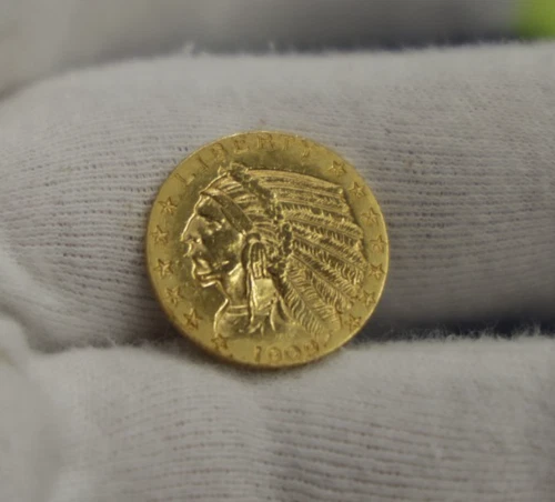 1909 D US $5 Indian Gold Piece XF (Cleaned)