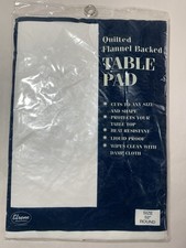 Quilted Table Pad Protector Flannel Backing 52" Round White NEW