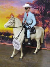 Hartland Lone Ranger standing/walking Silver horse cowboy Saddle Hat pistols tag