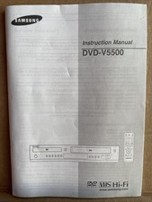 Samsung DVD-V5500 DVD VCR Combo Player Instruction Manual Quick Set Guide Only