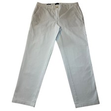 Talbots Relaxed Chino Pants Women  s Size 12 White Mid Rise Flat Front