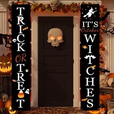 DAZONGE Halloween Porch Banners for Hanging Decorations Indoor Outdoor