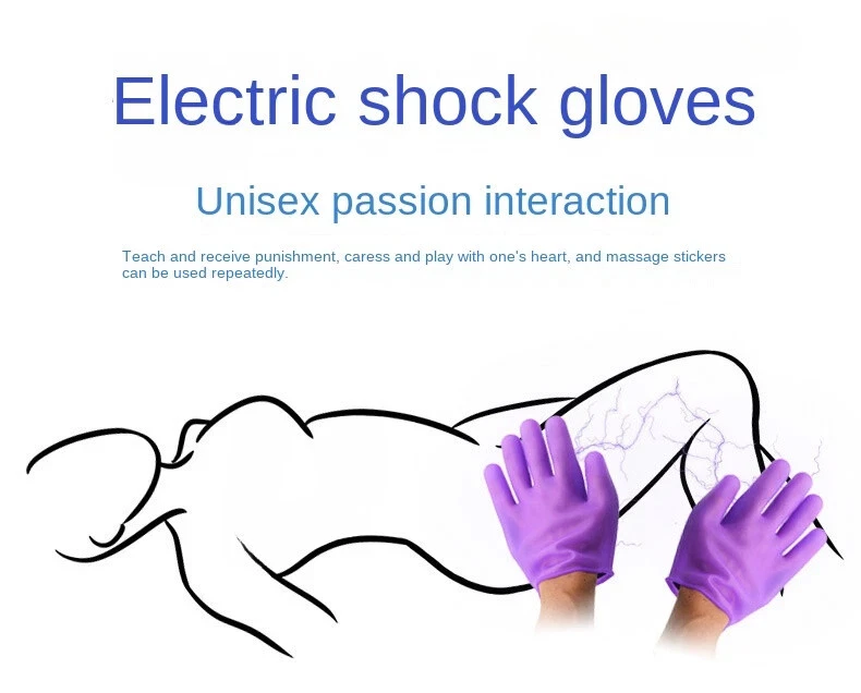 1pair Conductive E-stim Therapy Massage Electric Glove Body Massager with Roller - Image 2 of 4