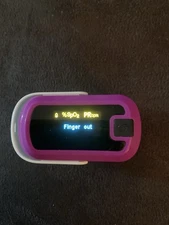 mibest Dual Color OLED Finger Pulse Oximeter with Batteries - Silver