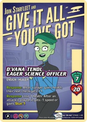 1X-D'Vana Tendi, Eager Science Officer (Alternate Art) - STK03 1/22 - C - Holofo