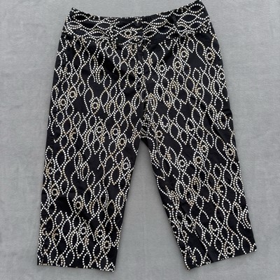 Bamboo Trader Ankle Pants Capri s Women s Size 14P Black Geometric Pattern