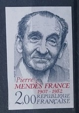 Timbre Pierre Mendès France Non Dentelé N° 2298a Neuf** 1983