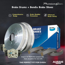 Rear Brake Drums Bendix Shoes Wheel Cylinders For Ford Ranger Px 3.2l 11-on