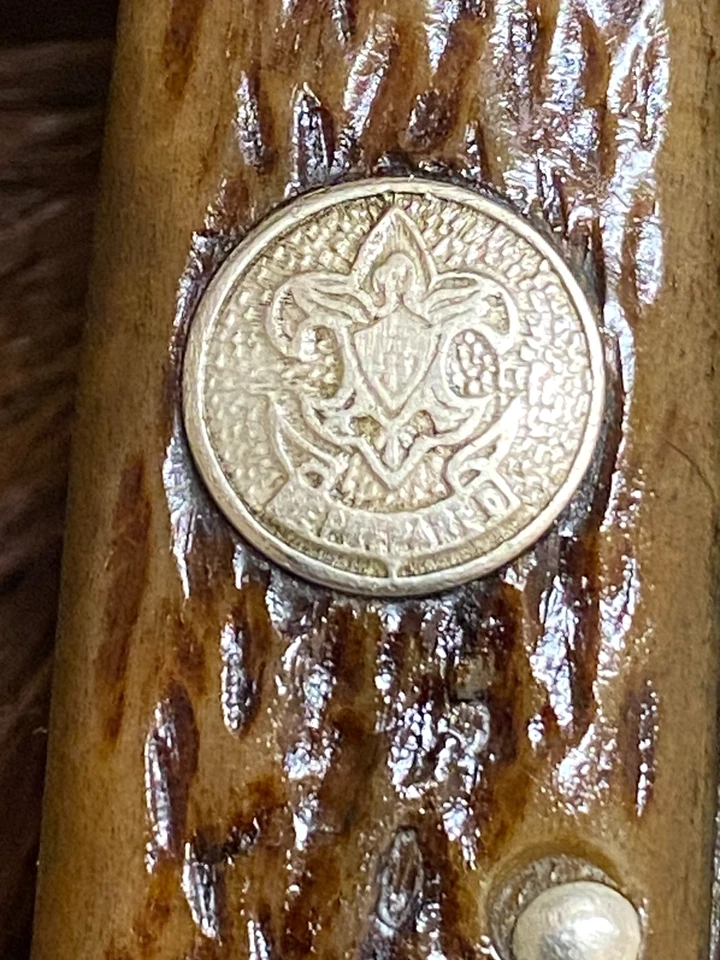 Cuchillo utilitario Scout vintage Remington, hecho en EE. UU., mango de hueso jigged, 3 3/4" Foto 3 de 4