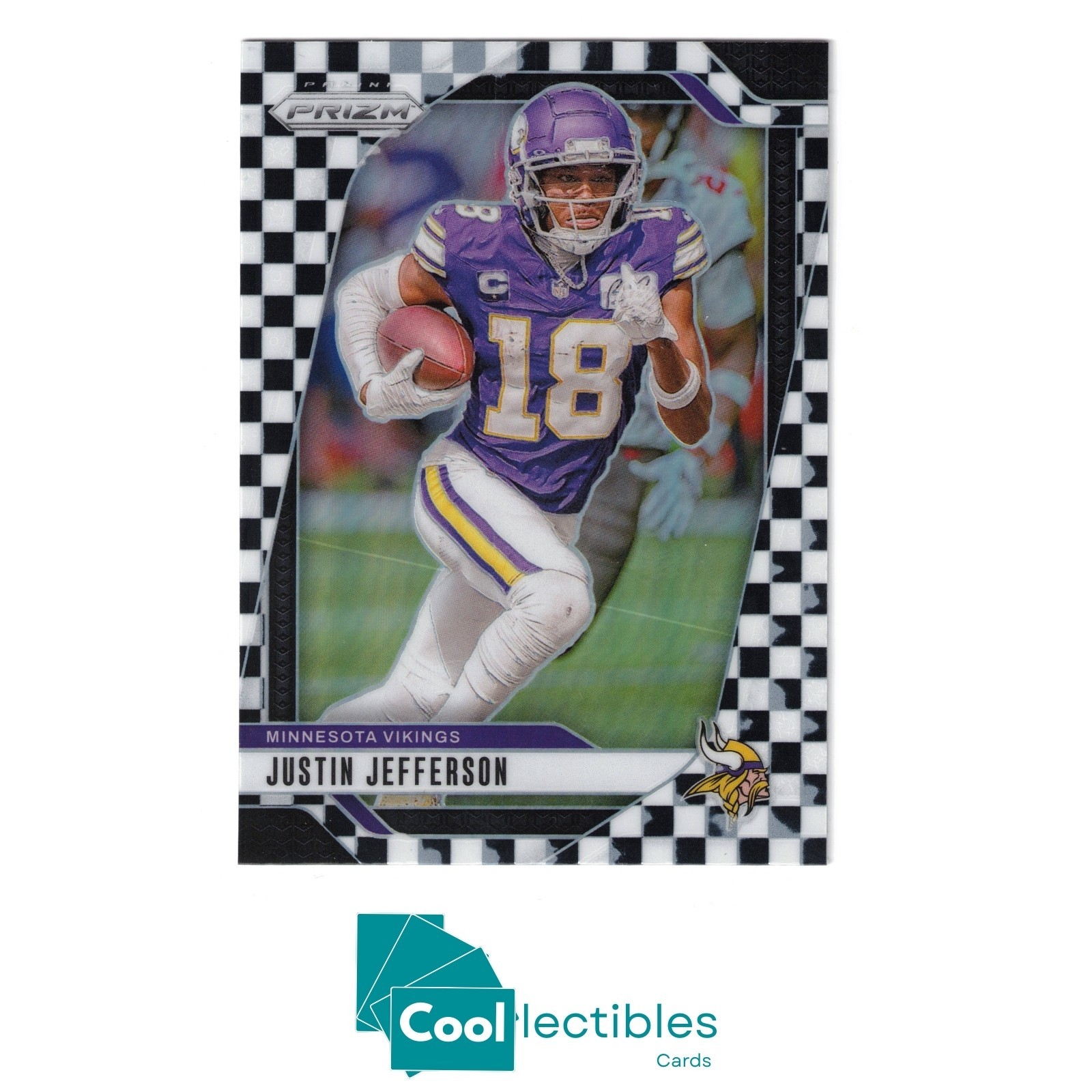2024 Panini Football Prizm - Justin Jefferson #187 Black & White Checker Prizm