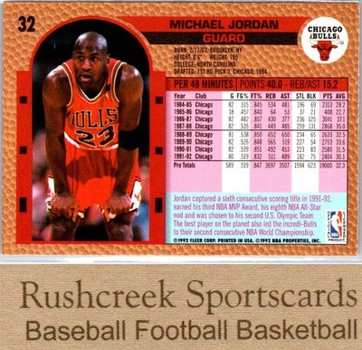 1992-93 Fleer #32 Michael Jordan | eBay