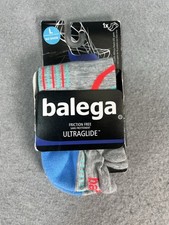 Balega UltraGlide No Show Socks Friction Free Running Mid Gray Ethereal Blue