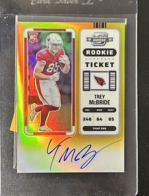 2022 Contenders Optic Trey McBride Rookie Ticket Gold Prizm Auto /10 CLEAN