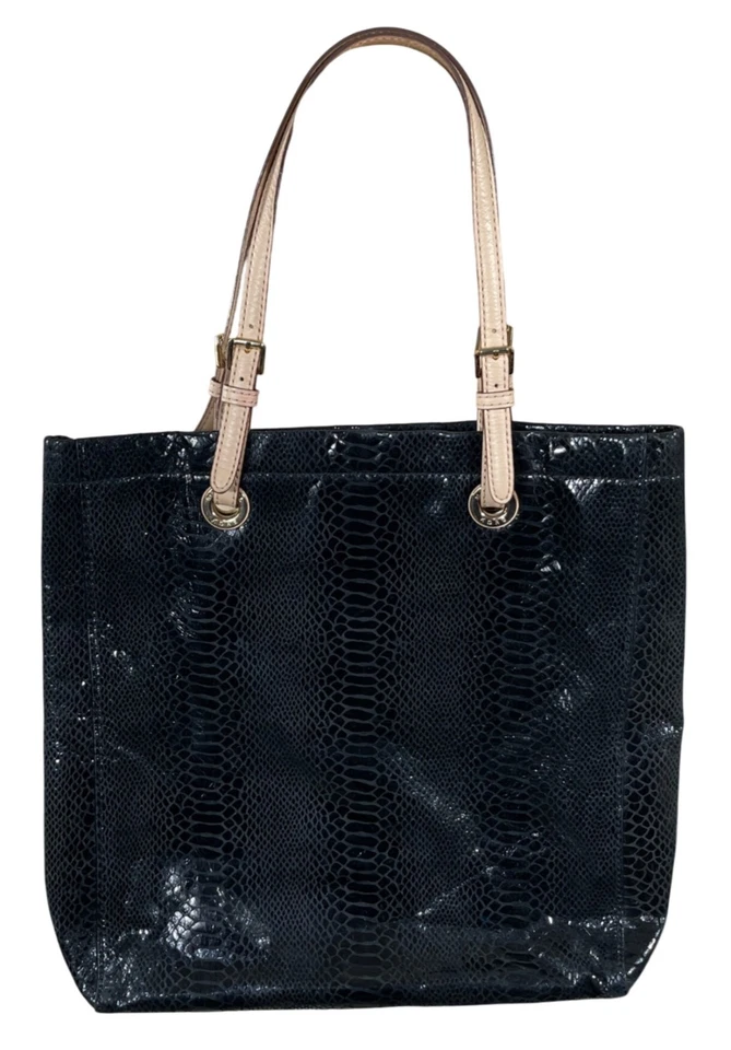 Bolsa satchel Michael Kors pele animal bolsa de ombro dourada - Imagem 2 de 4