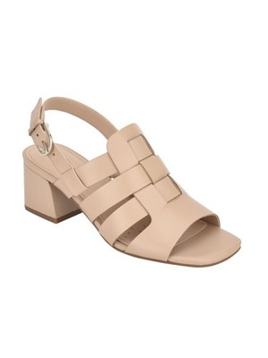EVOLVE Womens Pink Mona Square Toe Block Heel Leather Slingback Sandal 6 M