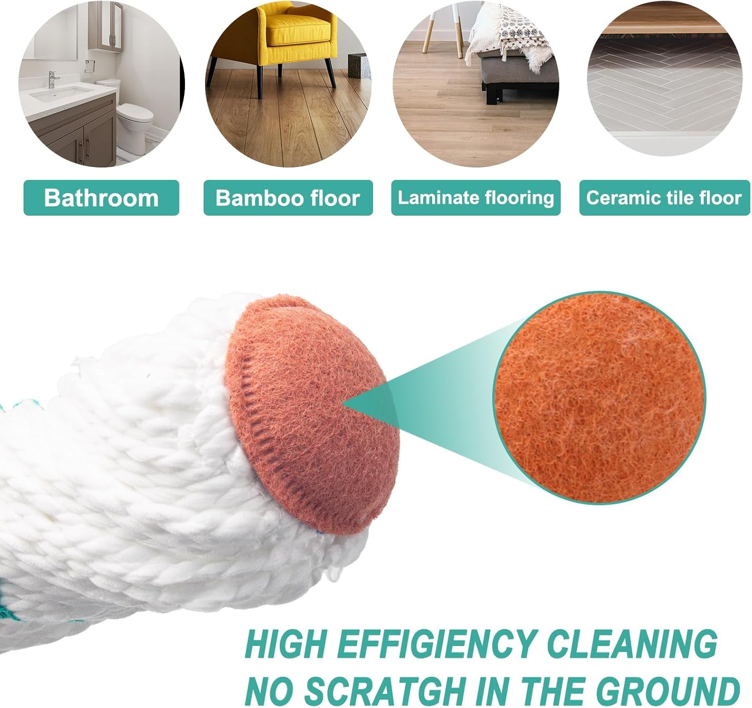 KeFanta Self Wringing Twist Mops for Floor Cleaning, Microfiber Floor mop with 5