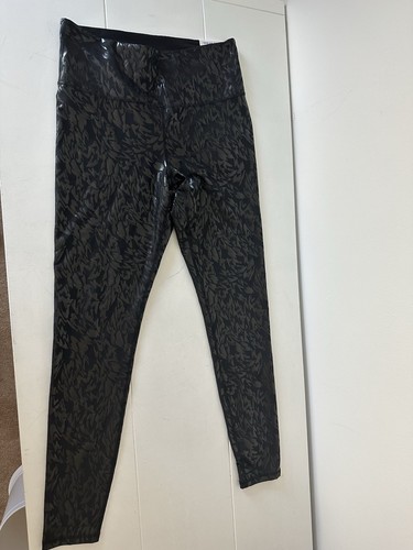 Old Navy High-Waisted PowerSoft Black Shine Full-length Leggings Size Large