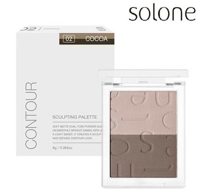 [SOLONE] Bicolor Contour 02 Cocoa Sculpting Puder Palette 8g Neu