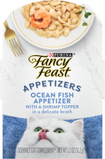Purina Fancy Feast Lickable Appetizers Grain Free Wet Cat Food Topper Ocean Fish