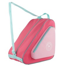 HEXIFUL Skate Bag for Ice, Inline, Roller  Quad Skates - Pink-Cherry/Mint 026