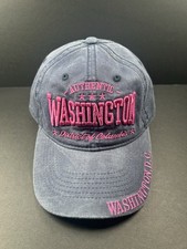 DC ONE WHOLE SALE Washington Embroidered Baseball Cap - Navy with Pink Stitching