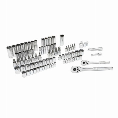 90-tlg. Mechaniker SAE/Metrisch Steckschlüssel Werkzeug Set, 1/4 & 3/8 Zoll Laufwerk - TV0901438
