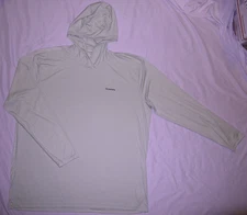 Mens Green SIMMS UPF Technical L/S Outdoor Fishing Hooded Shirt size 2XL