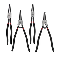 ABN Extra Long Snap Ring Pliers Set - 4pc Lock Ring Pliers with 4mm Tips
