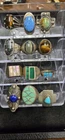 ✨ Lot of 12 Vintage Sterling Silver Rings Turquoise Tiger Eye Malachite 4.60...
