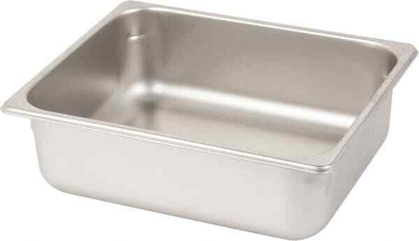 VOLLRATH Rectangular, Chrome Stainless Steel Food Pan 4" High x 10.4" Wide x ...