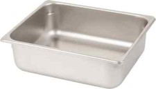 VOLLRATH Rectangular, Chrome Stainless Steel Food Pan 4" High x 10.4" Wide x ...