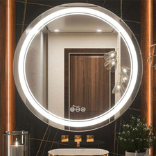 Specchio bagno rotondo con illuminazione specchio bagno specchio parete touch dimmerabile chiaro