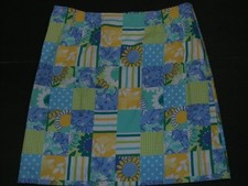Lilly Pulitzer Skirt Women SZ 8 Trophy Patch Patchwork Flowers Checks Polka Dot