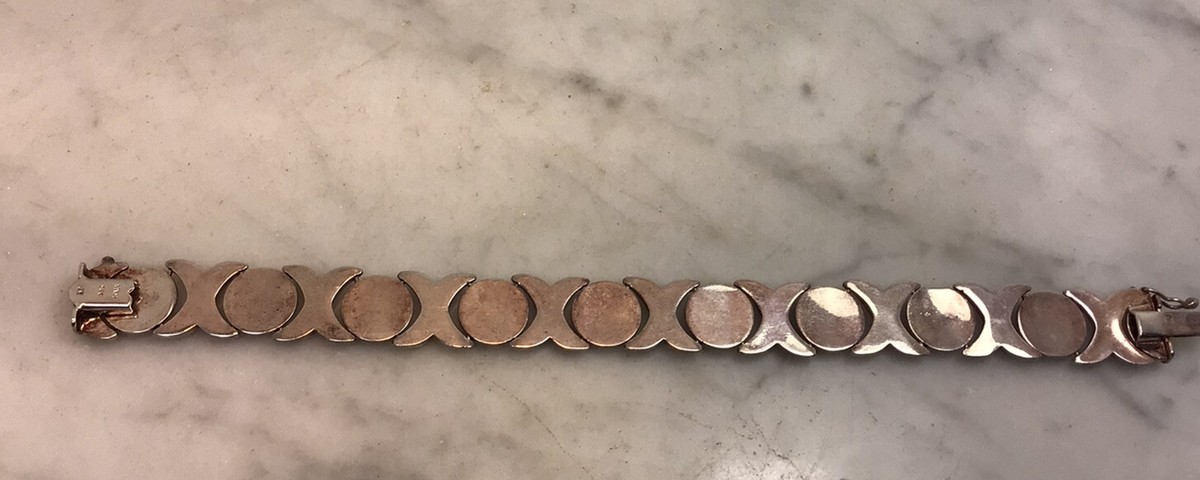 Vintage AT Sterling Silver OX Link Chain Bracelet Italy | eBay
