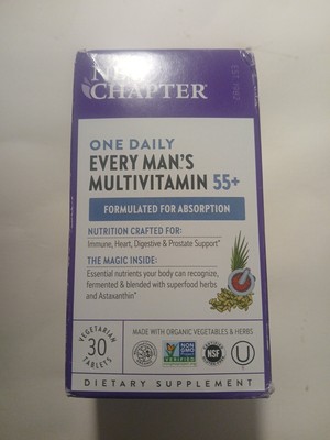 New Chapter One Daily Every Man's Multivitamin 55+ 30 Tablets EXP 01/2025.