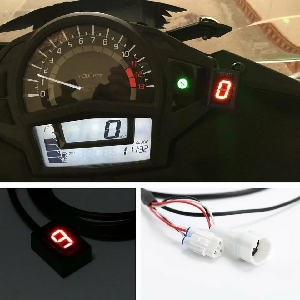 Indicador de engranaje LED rojo para KTM 690 Duke 950 990 SM 1190 RC8 SuperDuke Foto 3 de 4