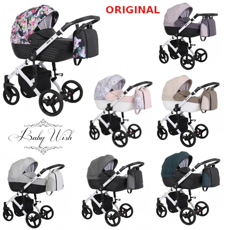KUNERT TIARO WHITE FRAME PRAM 2in1 3in1 CARRYCOT + PUSHCHAIR + CAR SEAT + ISOFIX