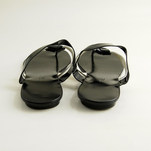 Max Mara Weekend Tanga Desliza Sandalias Negras Cuero Marfil Mujer Talla Eu 8 38 - Imagen 5 de 8