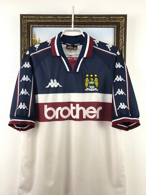 Manchester City Away football shirt 1997 Soccer Kappa Jersey