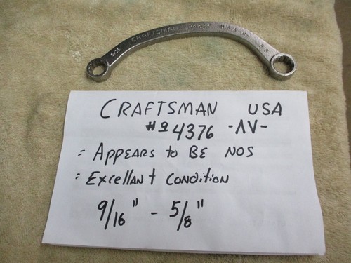 UNUSED CRAFTSMAN 9-4376 Vintage Half Moon Starter Manifold Wrench 9/16 5/8