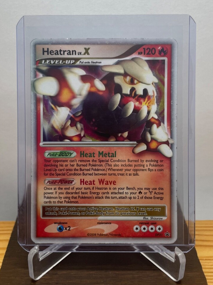 HOLO Heatran LV.X DP31 Pokemon Card - 2008 Diamond & Pearl Rare Black Star PROMO