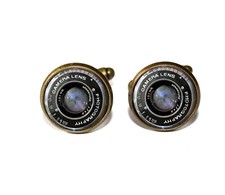 Vintage Camera Lens Photographer Handmade Glass Metal Cufflinks Wedding